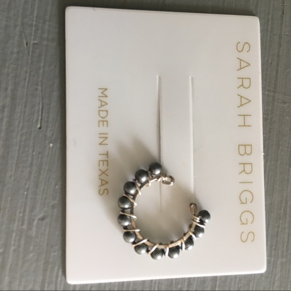 Sarah Briggs ear cuff - silver tone w pearls - Picture 3 of 4